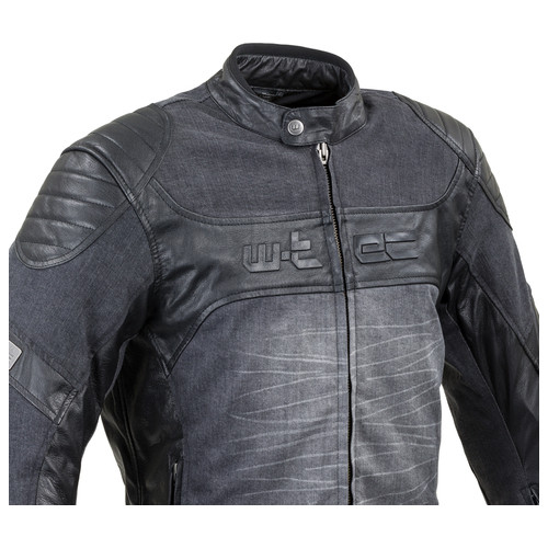 Шкіряно-джинсова мото-куртка W-TEC Metalgy - розмір 6XL/чорна (19264-6XL) фото №9