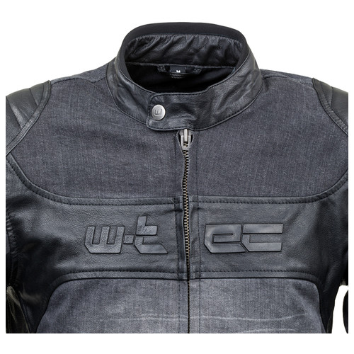 Шкіряно-джинсова мото-куртка W-TEC Metalgy - розмір 6XL/чорна (19264-6XL) фото №10