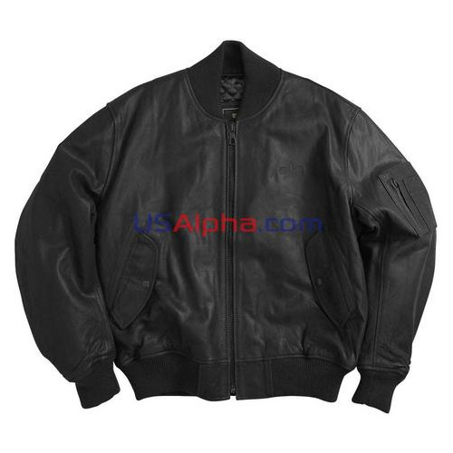 Кожаная куртка Alpha Industries МА-1 Leather /Кожа/ S Черный фото №1