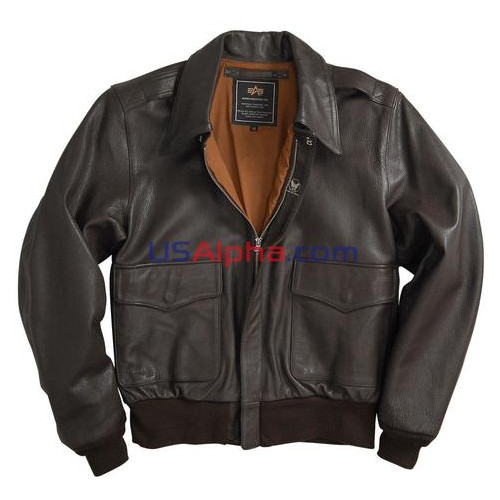 Куртка Alpha Industries A-2 Leather /Кожа/ 2XL Коричневый фото №1