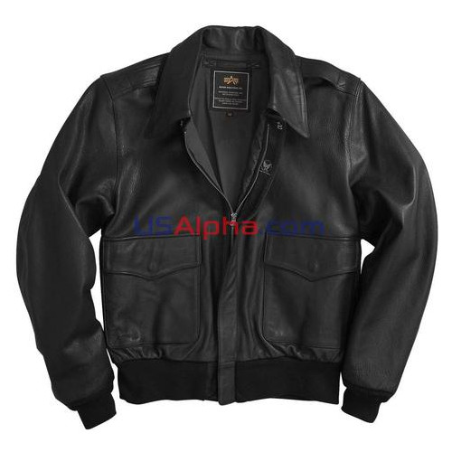 Куртка Alpha Industries A-2 Leather /Кожа/ 4XL Черный фото №1