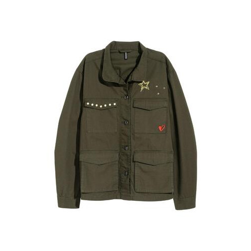 Бавовняна куртка карго H&M 40 Хакі (0547453001) фото №1