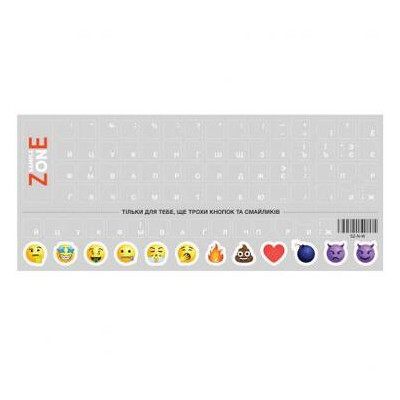 Наклейка на клавіатуру SampleZone прозора біла (SZ-NW) фото №1