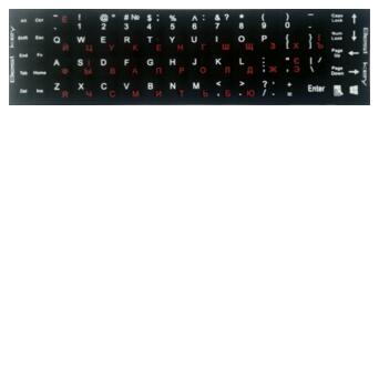 Наклейки на клавіатуру TDB непрозорі чорні 68 клавіш (132195) фото №1