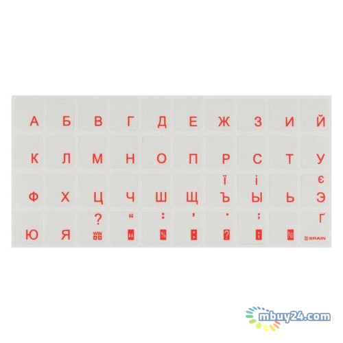 Наклейка на клавіатуру Brain orange рус/укр прозора фото №2