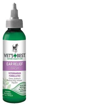 Рідкий очищувач Vets Best Ear Relief Wash для вух собак 118 мл (vb10021) фото №1