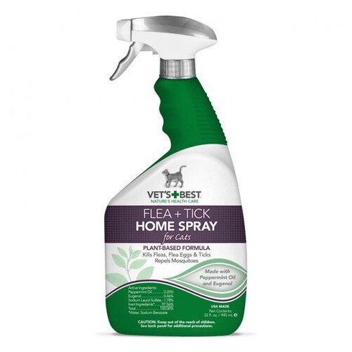Спрей Vets Best Flea&Tick Home Spray for Cats від бліх та кліщів для кішок та дому 945 мл (vb10526) фото №2