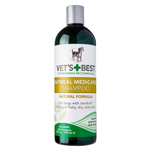 Шампунь Vets Best Oatmeal Med Shampoo терапевтичний для собак 470 мл (vb10344) фото №1