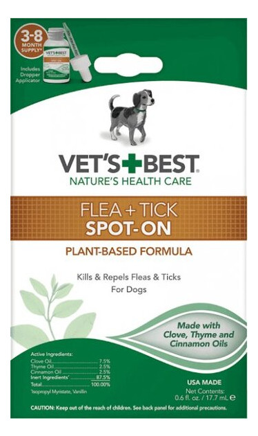 Краплі для собак Vets Best FleaTick Spot On від бліх та кліщів 17.7мл 0031658104727 (vb10472) фото №1