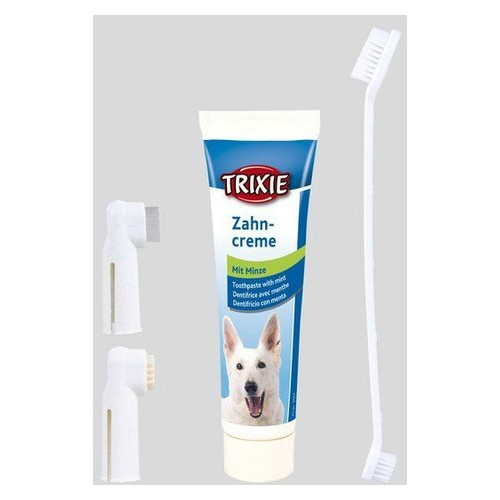 Зубная паста с щеткой для собак Trixie фото №1