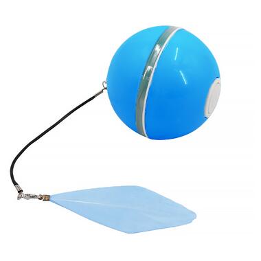 
Розумна іграшка-тизер інтерактивна кулька для кішок DT411 світлодіодна з USB Blue фото №1
