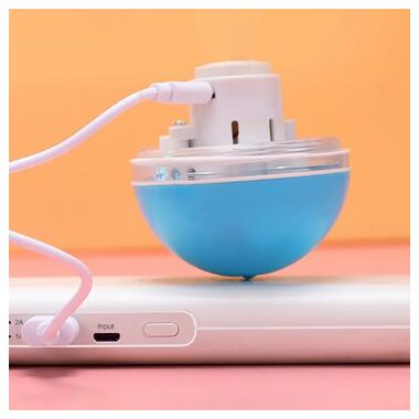 
Розумна іграшка-тизер інтерактивна кулька для кішок DT411 світлодіодна з USB Blue фото №4