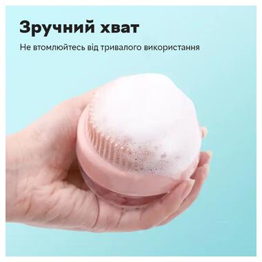 Щітка силконова масажна Semi для миття тварин з дозатором Cleaning Device Pink фото №2