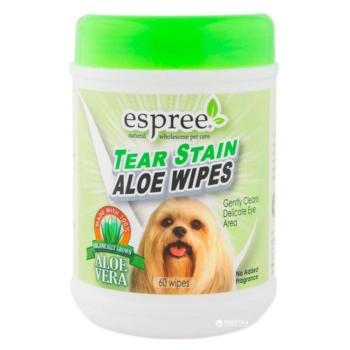 Серветки Espree Aloe Tear Stain Wipes для собак 60 шт (e01278) фото №1