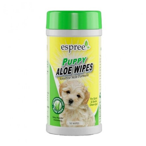 Серветки для цуценят ESPREE Puppy Aloe Wipes 50шт (0748406014220) (e01422) фото №1