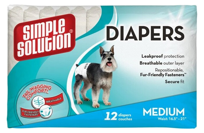Гігієнічні підгузки для тварин Simple Solution Disposable Diapers Medium 12 шт (ss10584) фото №1