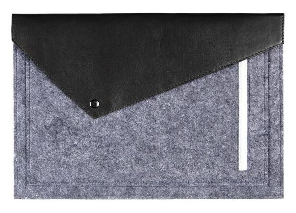 Фетровий чохол-конверт Gmakin для Macbook New Air 13 (2018-2020) сірий чорний (GM05-13New) Gray Black фото №6