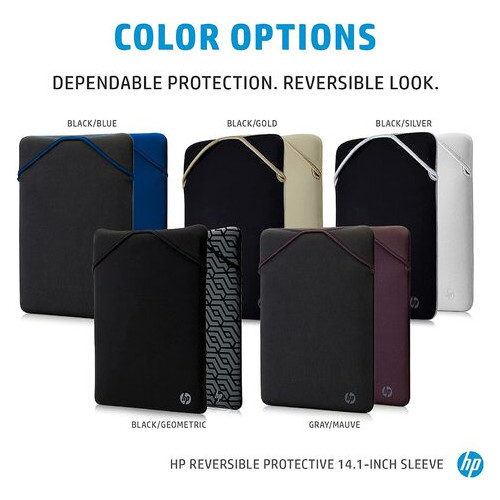 Чехол HP Protective Reversible 14 BLK/GLD Laptop Sleeve (2F1X3AA) фото №6