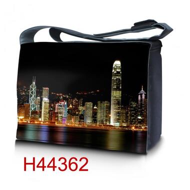 Сумка для ноутбука з клапаном 15.6 HQ-Tech H44362 Нічний Hong Kong, з малюнком, 1680D фото №1