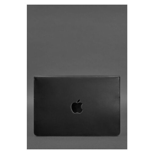 Шкіряний чохол-конверт на магнітах для MacBook Air/Pro 13 Чорний BlankNote (BN-GC-9-g-kr) фото №2