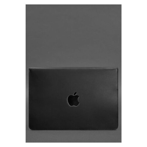 Шкіряний чохол-конверт на магнітах для MacBook Pro 15-16 Чорний BlankNote (BN-GC-12-g-kr) фото №2
