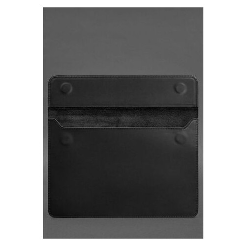 Шкіряний чохол-конверт на магнітах для MacBook Pro 15-16 Чорний BlankNote (BN-GC-12-g-kr) фото №3