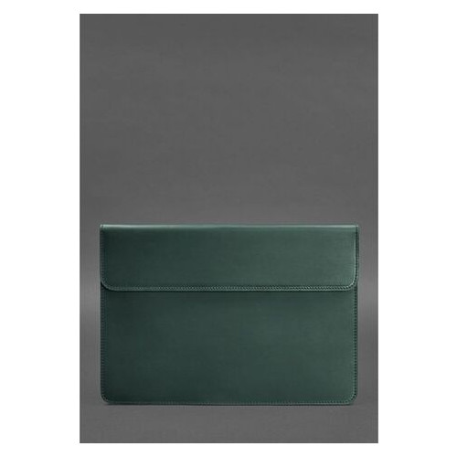 Шкіряний чохол-конверт на магнітах для MacBook Air/Pro 13 Зелений BlankNote (BN-GC-9-iz) фото №1
