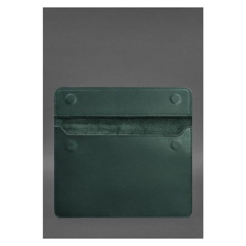 Шкіряний чохол-конверт на магнітах для MacBook Air/Pro 13 Зелений BlankNote (BN-GC-9-iz) фото №3