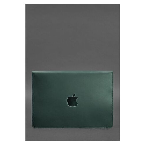 Шкіряний чохол-конверт на магнітах для MacBook Air/Pro 13 Зелений BlankNote (BN-GC-9-iz) фото №2