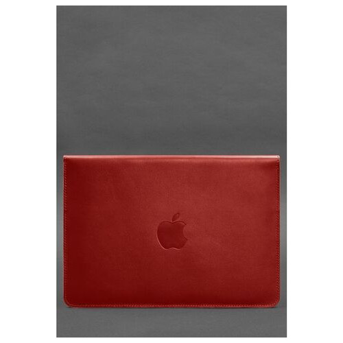 Шкіряний чохол-конверт на магнітах для MacBook Pro 15-16 Червоний BlankNote (BN-GC-12-red) фото №2