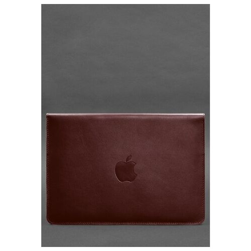 Шкіряний чохол-конверт на магнітах для MacBook Pro 15-16 Бордовий BlankNote (BN-GC-12-vin) фото №2
