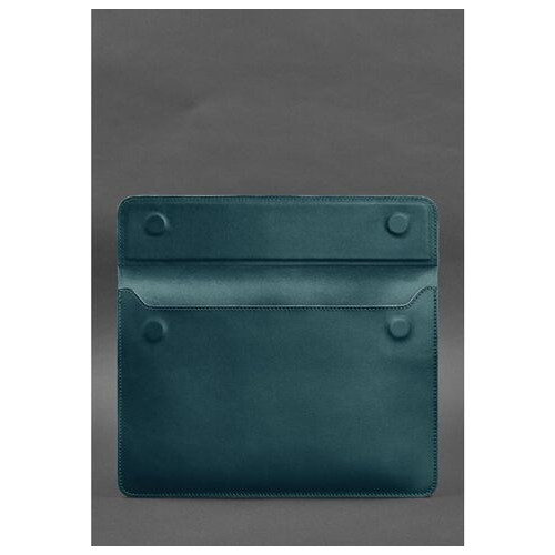 Шкіряний чохол-конверт на магнітах для MacBook Air/Pro 13 Зелений BlankNote (BN-GC-9-malachite) фото №3