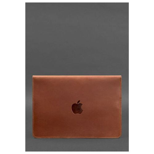 Шкіряний чохол-конверт на магнітах для MacBook 14 Світло-коричневий Crazy Horse BlankNote (BN-GC-22-k-kr) фото №2