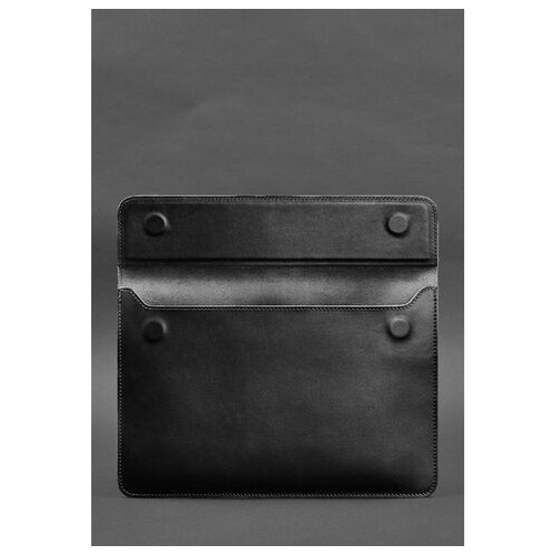 Шкіряний чохол-конверт на магнітах для MacBook 14 Чорний BlankNote (BN-GC-22-g) фото №3