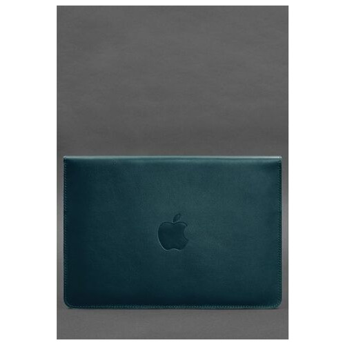 Шкіряний чохол-конверт на магнітах для MacBook 15 дюйм Зелений BlankNote (BN-GC-11-malachite) фото №2