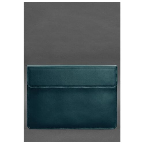 Шкіряний чохол-конверт на магнітах для MacBook 15 дюйм Зелений BlankNote (BN-GC-11-malachite) фото №1
