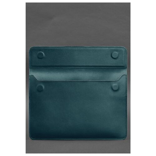 Шкіряний чохол-конверт на магнітах для MacBook 15 дюйм Зелений BlankNote (BN-GC-11-malachite) фото №3