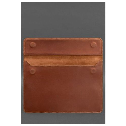 Шкіряний чохол-конверт на магнітах для MacBook 15 дюйм Світло-коричневий Crazy Horse BlankNote (BN-GC-11-k-kr) фото №3