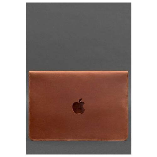 Шкіряний чохол-конверт на магнітах для MacBook 15 дюйм Світло-коричневий Crazy Horse BlankNote (BN-GC-11-k-kr) фото №2