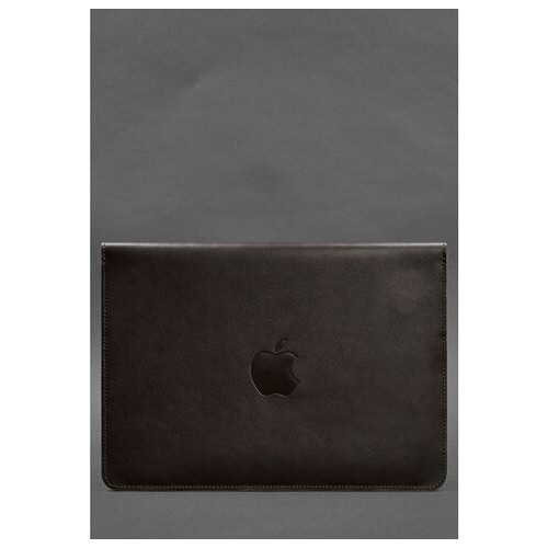 Шкіряний чохол-конверт на магнітах для MacBook 15 дюйм Темно-коричневий краст BlankNote (BN-GC-11-choko) фото №2