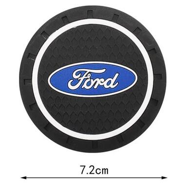Силіконовий килимок у підсклянник із логотипом Ford комплект 2 штуки фото №3