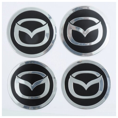 Автомобільна емблема Primo на ковпачок маточини колеса з логотипом Mazda - Black фото №1