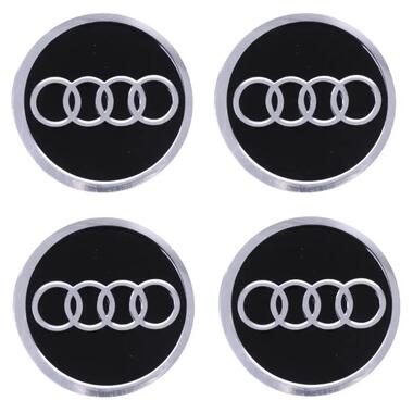 Автомобільна емблема Primo на ковпачок маточини колеса c логотипом Audi - Black фото №1