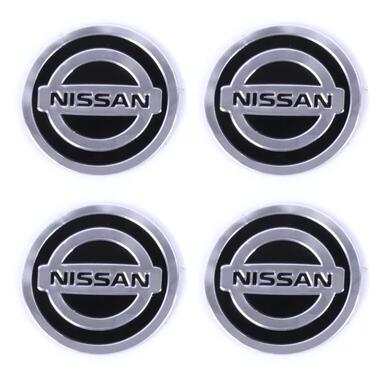 Автомобільна емблема Primo на ковпачок маточини колеса c логотипом Nissan - Black фото №1