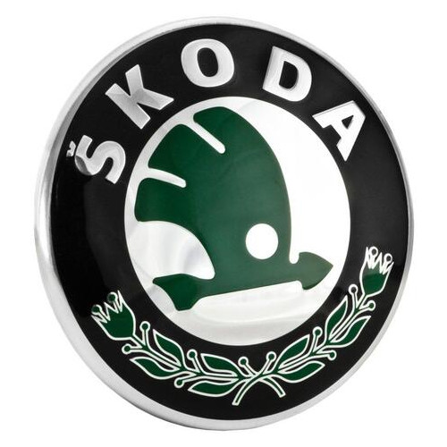 Емблема решітки радіатора Volkswagen Skoda Superb 08-13 зелена (3T0853621AMEL) фото №1