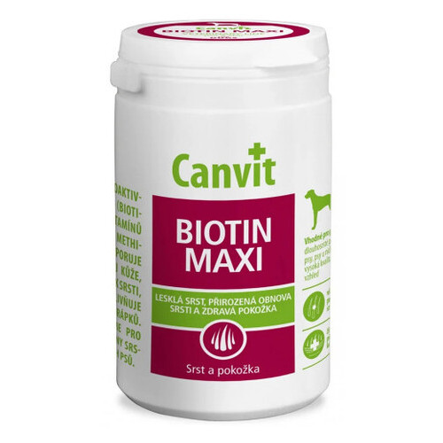 Вітамінна добавка Canvit Biotin Maxi for Dogs для відновлення вовни під час линяння у собак, 500 г ti-can50716 фото №1