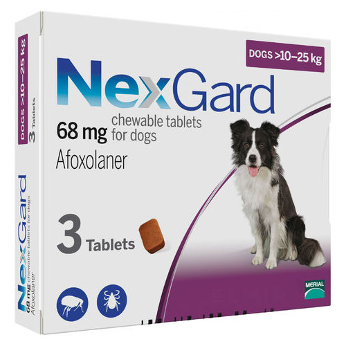Таблетки Merial НексгарД L инсектоакарицид для собак 1уп 3табл (58396) фото №1