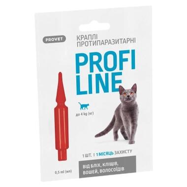 Краплі для тварин ProVET Profiline інсектоакарицид для котів до 4 кг 1/0.5 мл (4823082431137) фото №1
