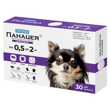 Протипаразитарна таблетка для собак СУПЕРІУМ Панацея,  0,5-2 кг 9145 фото №1