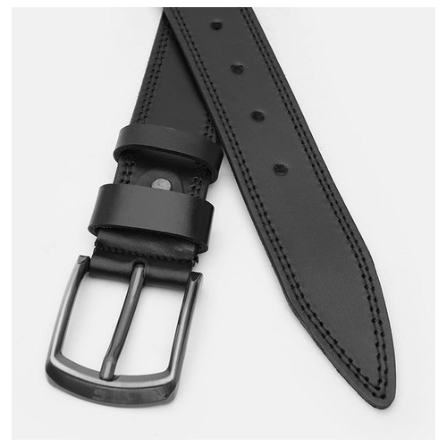 Чоловічий шкіряний ремінь Borsa Leather V1115FX20-black фото №2